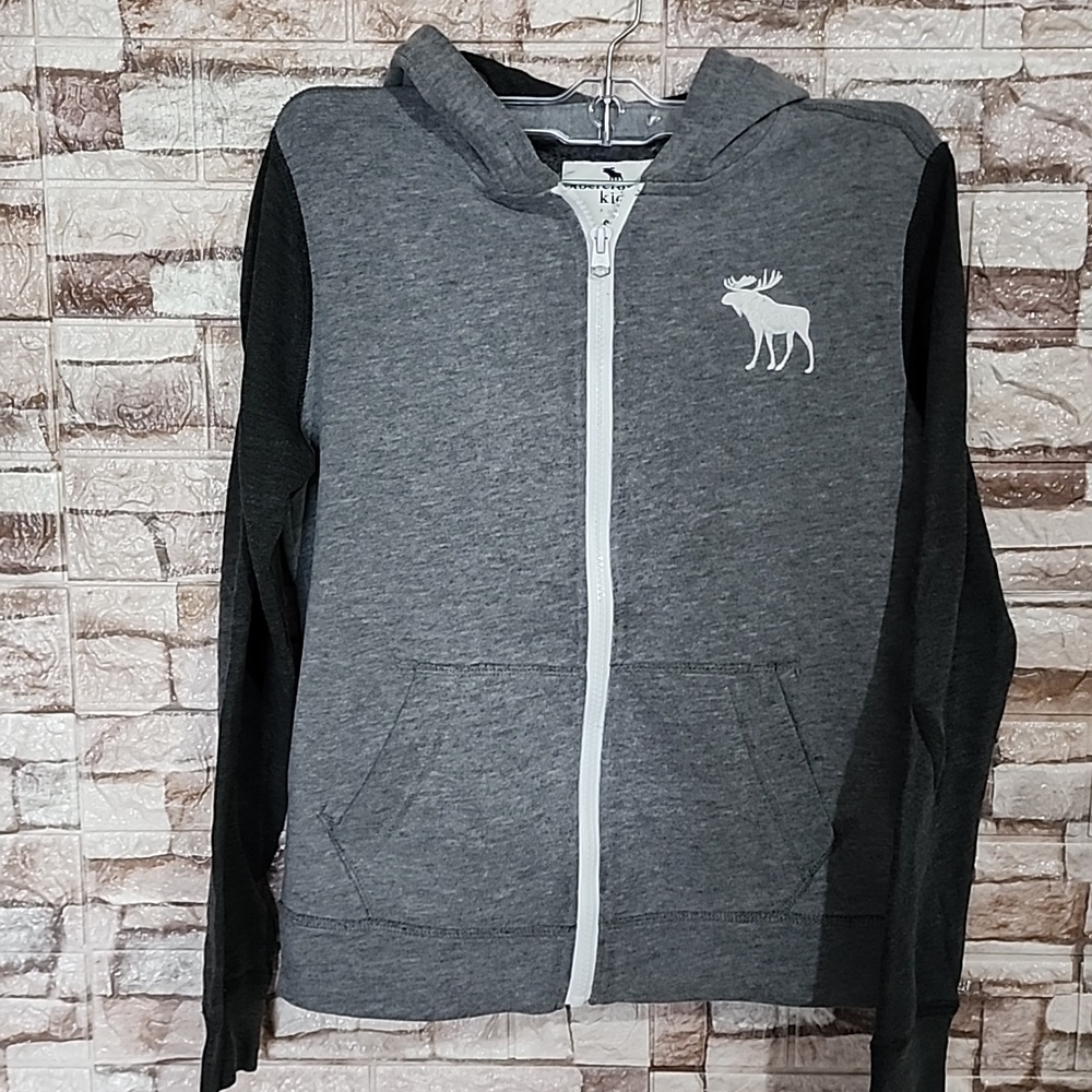 Abercrombie Kids Gray Moose Logo  Hoodie Full Zip